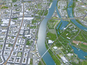 Magdeburg city Germany 40km 3D Model