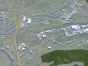 Mungyeong city South Korea 20km 3D Модель
