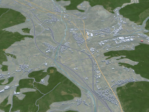 Mungyeong city South Korea 20km 3D Модель