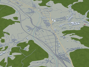 Mungyeong city South Korea 20km 3D Модель