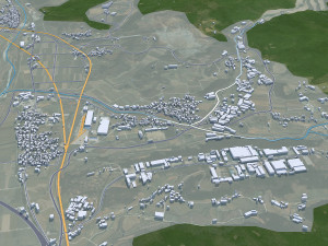 Mungyeong city South Korea 20km 3D Модель
