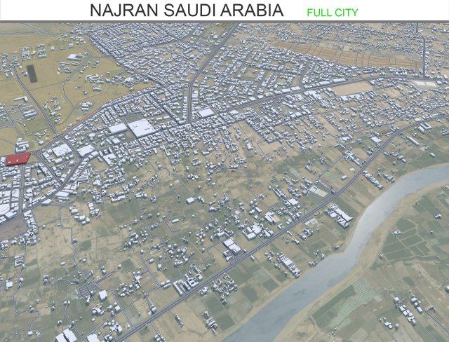 Najran city Saudi Arabia 30km 3D मॉडल .c4d .max .obj .3ds .fbx .stl .blend 