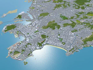 Niteroi city Brazil 30km 3D Model
