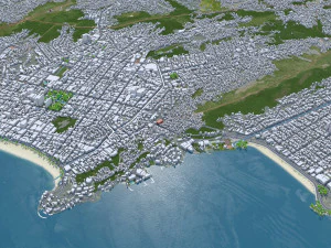 Niteroi city Brazil 30km 3D Model