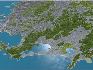 Niteroi city Brazil 30km 3D Model