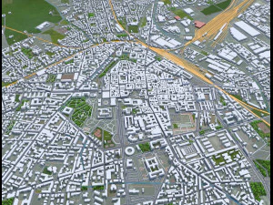 Cidade de Novara It&aacute;lia 20 km Modelo 3D