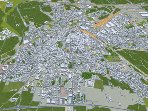 Novara city Italy 20km 3D मॉडल