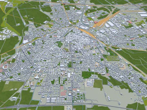 Cidade de Novara It&aacute;lia 20 km Modelo 3D