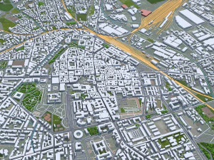 Cidade de Novara It&aacute;lia 20 km Modelo 3D