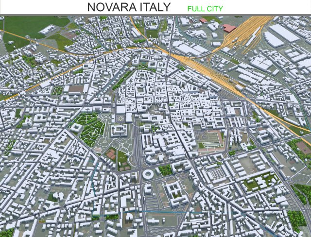 Novara city Italy 20km 3D मॉडल .c4d .max .obj .3ds .fbx .stl .blend 
