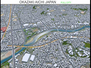 Місто Окадзакі Аічі, Японія, 40 км 3D Модель