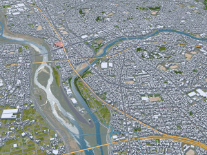 Okazaki Aichi city Japan 40km Modelo 3D
