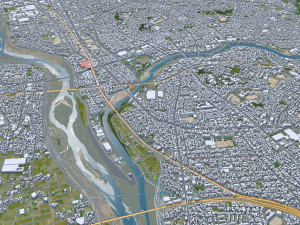 Okazaki Aichi city Japan 40km 3D Model
