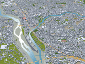 Okazaki Aichi city Japan 40km Modelo 3D