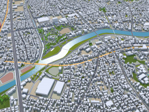 Okazaki Aichi city Japan 40km Modelo 3D