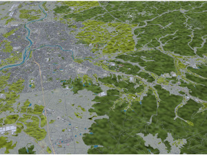 Okazaki Aichi city Japan 40km Modelo 3D