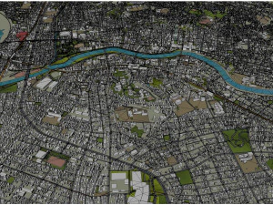 Okazaki Aichi city Japan 40km 3D Model