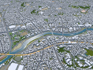 Okazaki Aichi city Japan 40km Modelo 3D