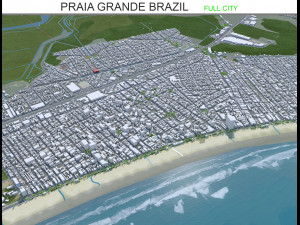 Praia Grande city Brazil 40km Modelo 3D