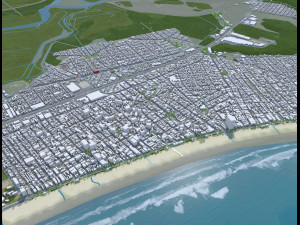 Praia Grande city Brazil 40km 3D मॉडल