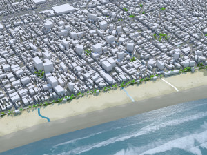 Praia Grande city Brazil 40km 3D मॉडल