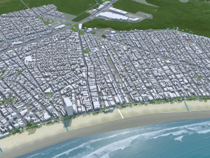 Praia Grande city Brazil 40km 3D मॉडल