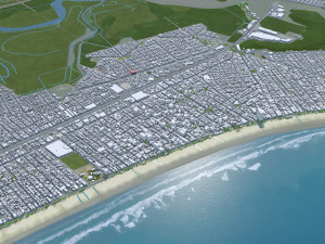 Praia Grande city Brazil 40km 3D मॉडल
