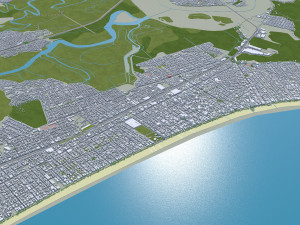 Praia Grande city Brazil 40km 3D मॉडल