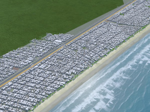 Praia Grande city Brazil 40km 3D मॉडल