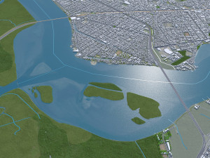 Praia Grande city Brazil 40km 3D मॉडल