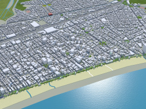 Praia Grande city Brazil 40km 3D मॉडल