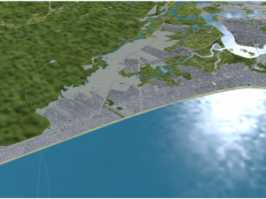 Praia Grande city Brazil 40km 3D मॉडल