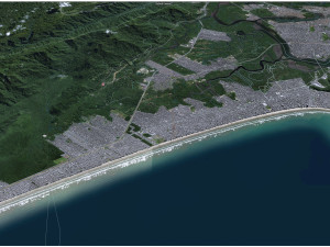Praia Grande city Brazil 40km 3D मॉडल