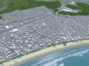 Praia Grande city Brazil 40km 3D मॉडल