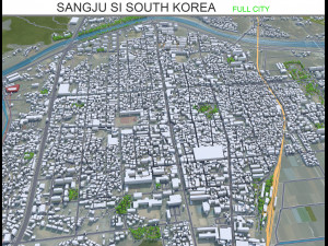 Sangju si city South Korea 20km Modelo 3D