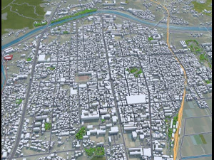 Ciudad de Sangju si Corea del Sur 20 km Modelo 3D