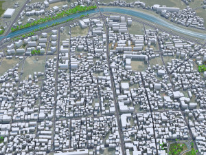 Sangju si city South Korea 20km Modelo 3D