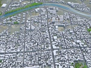 Ciudad de Sangju si Corea del Sur 20 km Modelo 3D