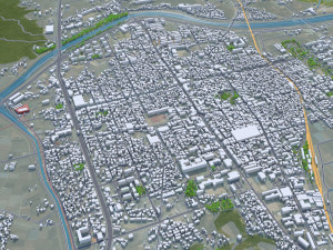 Sangju si city South Korea 20km Modelo 3D