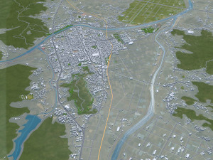 Sangju si city South Korea 20km Modelo 3D