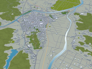 Sangju si city South Korea 20km Modelo 3D