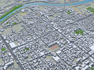 Sangju si city South Korea 20km Modelo 3D