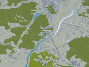 Sangju si city South Korea 20km Modelo 3D