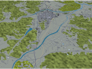 Sangju si city South Korea 20km Modelo 3D