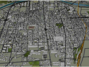 Ciudad de Sangju si Corea del Sur 20 km Modelo 3D