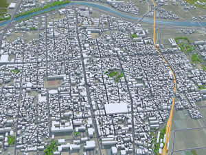 Sangju si city South Korea 20km Modelo 3D