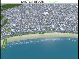 Santos city Brazil 30km Modelo 3D