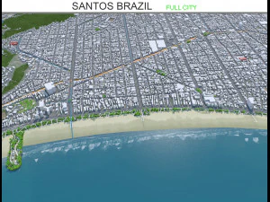 브라질 산토스시 30km 3D 모델