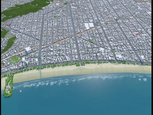 Cidade de Santos Brasil 30km Modelo 3D