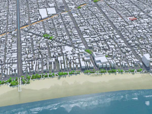 Cidade de Santos Brasil 30km Modelo 3D